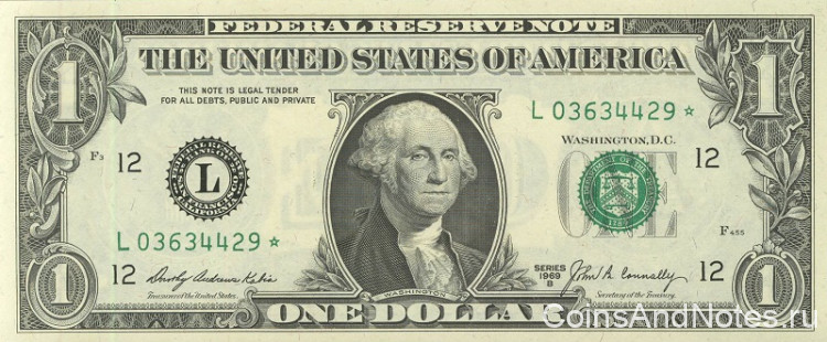 1 доллар 1969 года. США. р449с(L)*