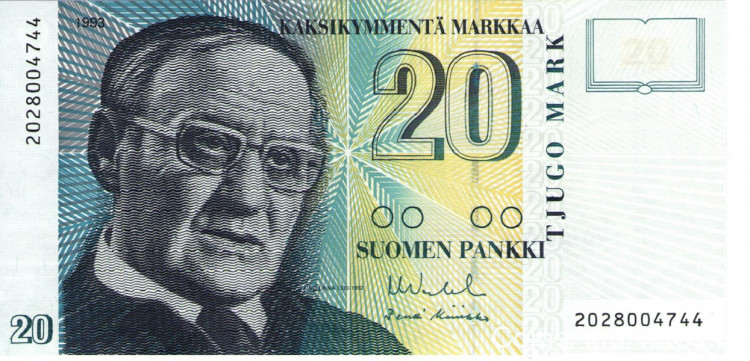 20 марок 1993 года. Финляндия. р122(9)