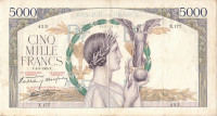5000 франков 1939 года. Франция. р97