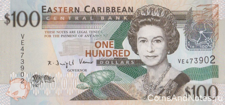 100 долларов 2008 года. Карибские острова. р51