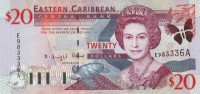 20 долларов 2000 года. Карибские острова. р39а