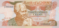 Банкнота 200 седи 1990 года. Гана. р27b
