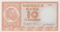 Банкнота 10 крон 1972 года. Норвегия. р31f
