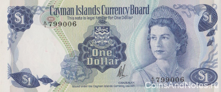 1 доллар 1971 года. Каймановы острова. р1а