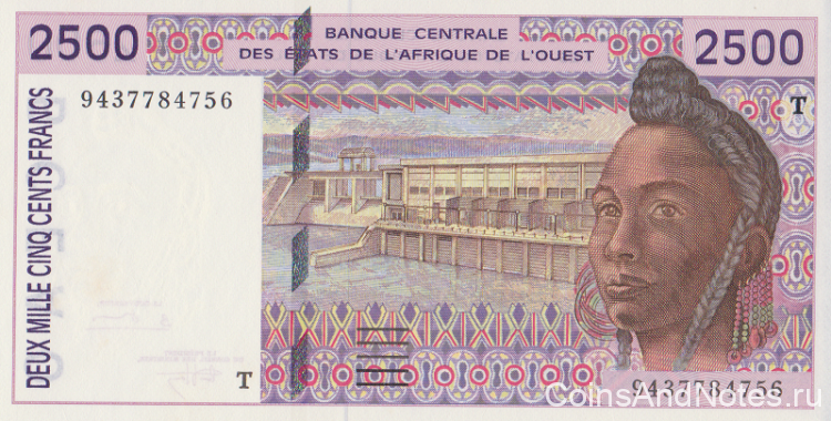 2500 франков 1994 года. Того. р812Тс