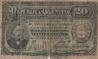 Банкнота 20 центаво 1891 года. Аргентина. р211b
