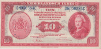 Банкнота 10 гульденов 1943 года. Нидерландская Индия. р114