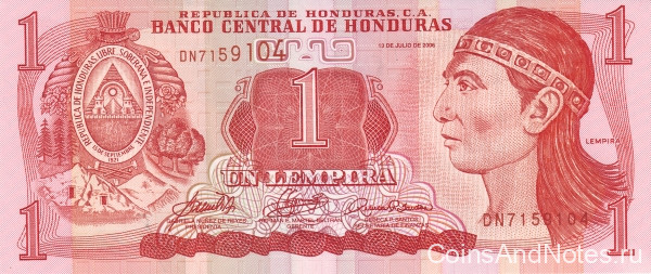 1 лемпира 2006 года. Гондурас. р84е