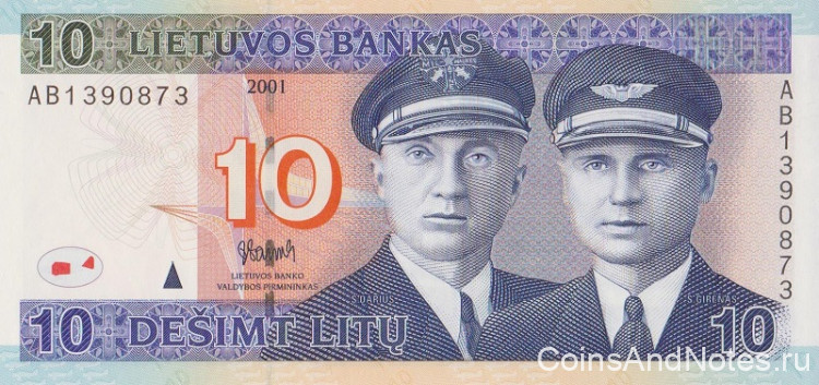 10 лит 2001 года. Литва. р65