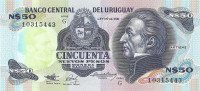 50 песо 1989 года. Уругвай. р61А(2)