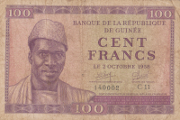 100 франков 1958 года. Гвинея. р7