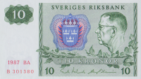 10 крон 1987 года. Швеция. р52е(87)