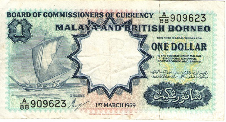 1 доллар 01.03.1995 года. Малайя и Британское Борнео. р8А