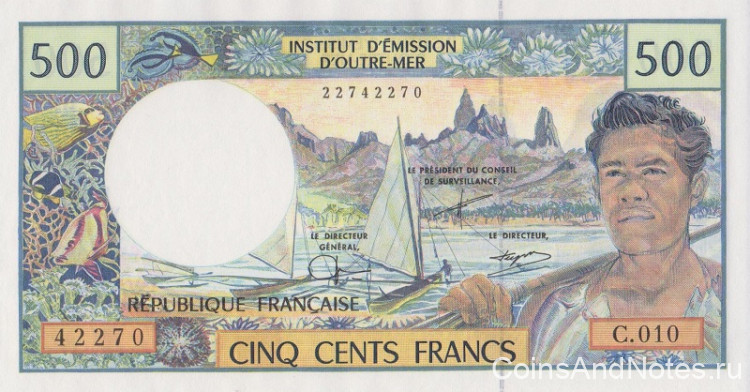500 франков 1990-2012 годов. Французские Тихоокеанские территории. р1d