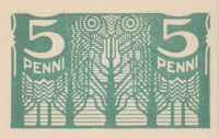 Банкнота 5 пенни 1919 года. Эстония. р39