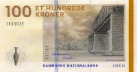 100 крон 2009 года. Дания. р66а(1)