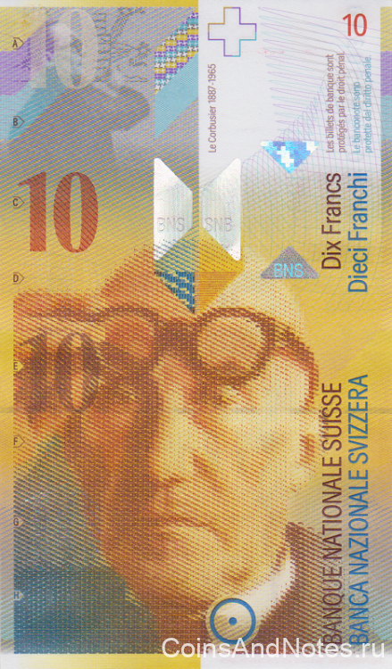 10 франков 2008 года. Швейцария. р67с(3)