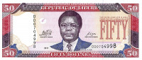 Банкнота 50 долларов 2011 года. Либерия. р29e(2)