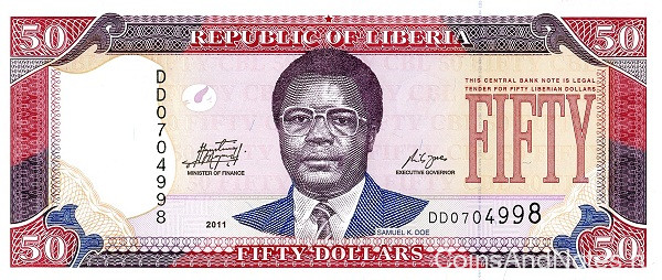 50 долларов 2011 года. Либерия. р29e(2)