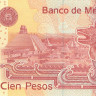 100 песо 13.05.2015 года. Мексика. р124av