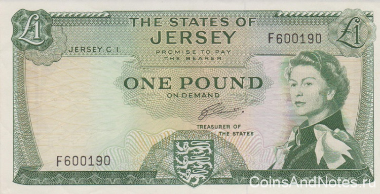1 фунт 1963 года. Джерси. р8b