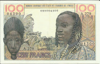 100 франков 1959 года. Западная Африка. р2b