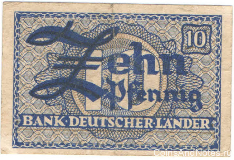 10 пфеннигов 1948 года. ФРГ. р12