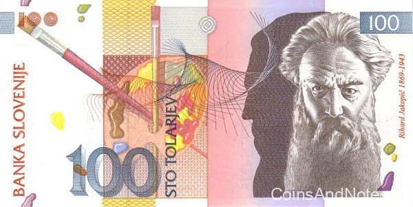 100 толаров 1992 года. Словения. р14
