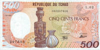 500 франков 1987 года. Чад. р9b