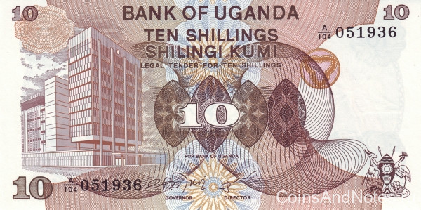 10 шиллингов 1979 года. Уганда. р11а