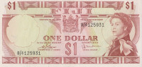 Банкнота 1 доллар 1974 года. Фиджи. р71b