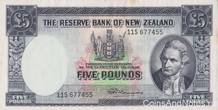 5 фунтов 1940-1967 годов. Новая Зеландия. р160d