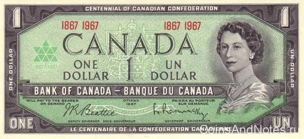 1 доллар 1967 года. Канада. р84а