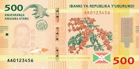 500 франков 2015 года. Бурунди. р50
