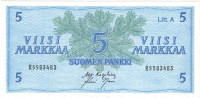 5 марок 1963 года. Финляндия. р103а(21)