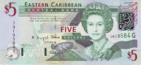 5 долларов 2003 года. Карибские острова. р42g
