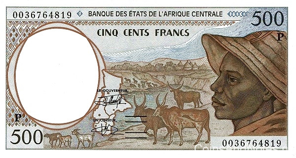 500 франков 2000 года. Чад. р601Pg