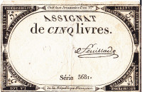 5 ливров 31.10.1793 года. Франция. рА76(4)