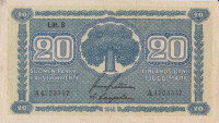 Банкнота 20 марок 1945 года. Финляндия. р86а(14)
