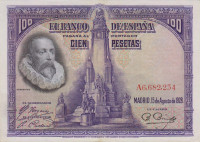100 песет 1928 года. Испания. р76