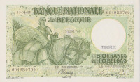 Банкнота 50 франков 1945 года. Бельгия. р106(4)