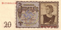 20 марок 1939 года. Германия. р185