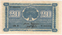 20 марок 1945 года. Финляндия. р78а(14)