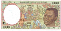 1000 франков 2000 года. Чад. р602Pg