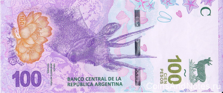 100 песо 2018 года. Аргентина. р new