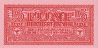 Банкнота 5 пфеннигов 1942 года. Верхмахт. р М33