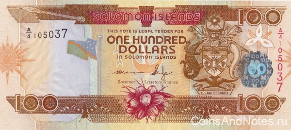 100 долларов 2009 года. Соломоновы острова. р30(3)