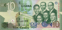 Банкнота 10 седи 01.07.2015 года. Гана. р39