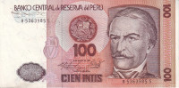 100 инти 1986 года. Перу. р132b
