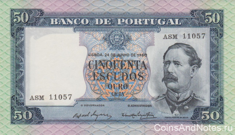 50 эскудо 1960 года. Португалия. р164(8)